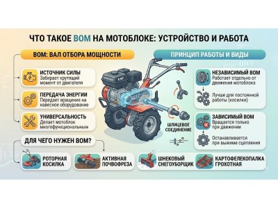 Что такое ВОМ на мотоблоке: для чего нужен и как работает
