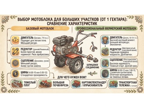 Мотоблок для фермера: на что смотреть при площади от 1 гектара