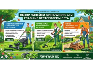 Обзор линейки Greenworks 40V: газонокосилки, триммеры, пилы — главные бестселлеры лета