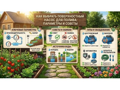 Как выбрать поверхностный насос для полива: параметры и советы