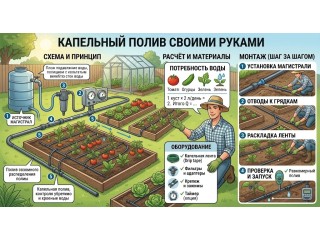 Капельный полив своими руками: схема, расчёт и монтаж