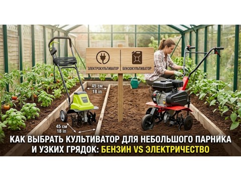 Как выбрать культиватор для небольшого парника и узких грядок: бензин vs электричество