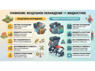 Мотоблок с воздушным охлаждением vs с жидкостным: в чём разница