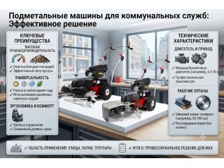 Подметальные машины для коммунальных служб: виды и характеристики