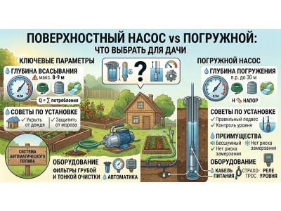Поверхностный насос или погружной: что выбрать для дачи