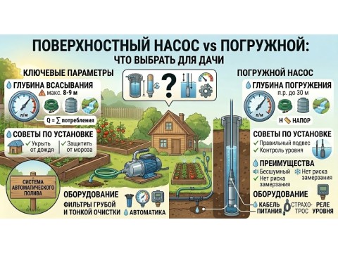 Поверхностный насос или погружной: что выбрать для дачи