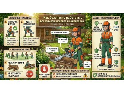 Как безопасно работать с бензопилой: правила и экипировка