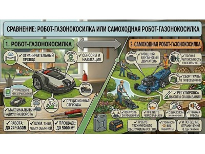 Робот-газонокосилка или самоходная газонокосилка: когда что выбрать