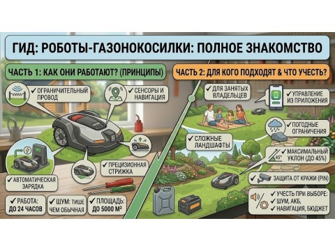 Роботы-газонокосилки: как работают, для кого подходят и что учесть