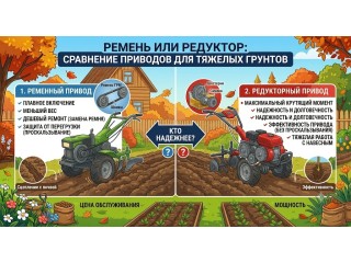 Ремень или редуктор: какой тип привода мотоблока надёжнее для тяжёлых грунтов