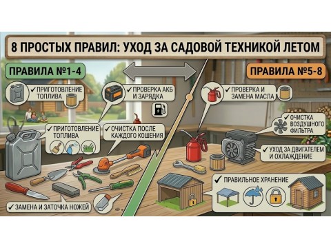 Как ухаживать за садовой техникой летом: 8 простых правил