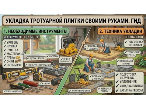 Укладка тротуарной плитки своими руками: инструменты и техника