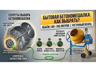 Как выбрать бытовую бетономешалку на 140–160 литров с чугунным венцом