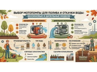 Выбор мотопомпы для полива и откачки воды: бензиновые и дизельные модели