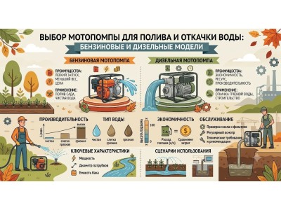 Выбор мотопомпы для полива и откачки воды: бензиновые и дизельные модели