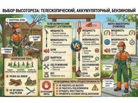 Как выбрать высоторез: телескопический, аккумуляторный или бензиновый
