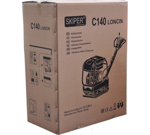 Виброплита Skiper С-140 Loncin LC200F (колеса)