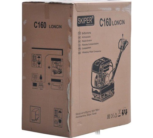 Виброплита Skiper C-160 Loncin LC270F (реверс, колеса)