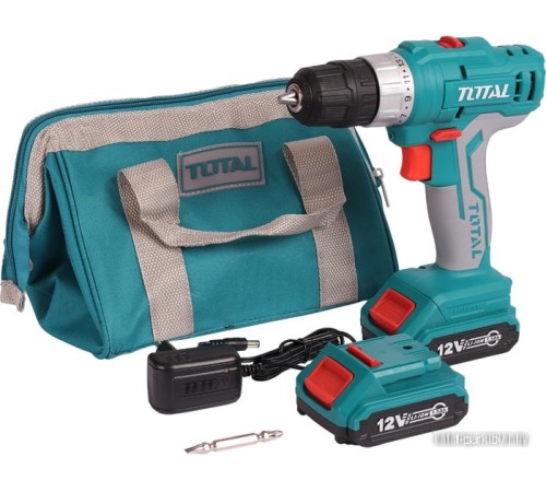 Дрель-шуруповерт Total TDLI1222 (с 2-мя АКБ, кейс)