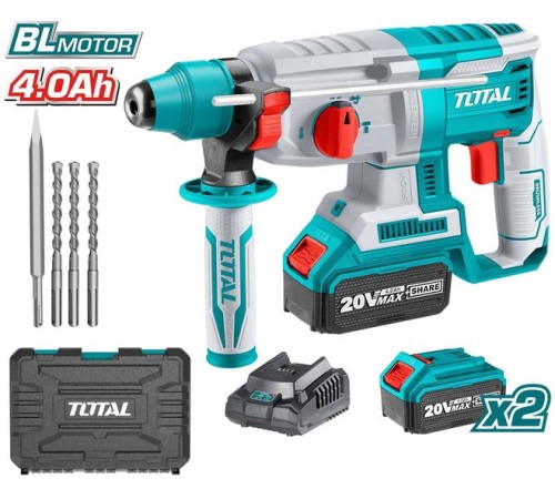 Перфоратор Total TRHLI202287 (с 2-мя АКБ, кейс)