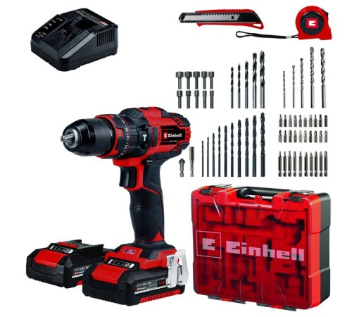 Ударная дрель-шуруповерт Einhell TE-CD 18/40 Li-i +64 4513992 (с 2-мя АКБ, кейс)