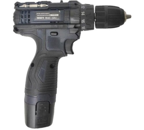 Дрель-шуруповерт WATT WAS-12Li 1.012.025.21 (с 2-мя АКБ, кейс)