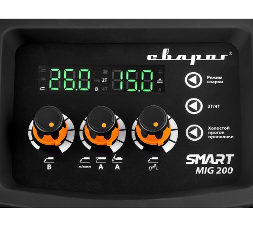 Сварочный инвертор Сварог REAL Smart MIG 200 Black (N2A5)