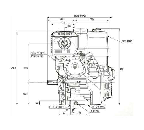 Двигатель бензиновый  Lifan KP460 (192F-2T, вал 25 мм) 20 л.с.