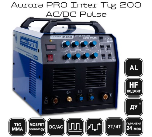 Сварочный инвертор AuroraPRO Inter TIG 200 AC/DC Pulse