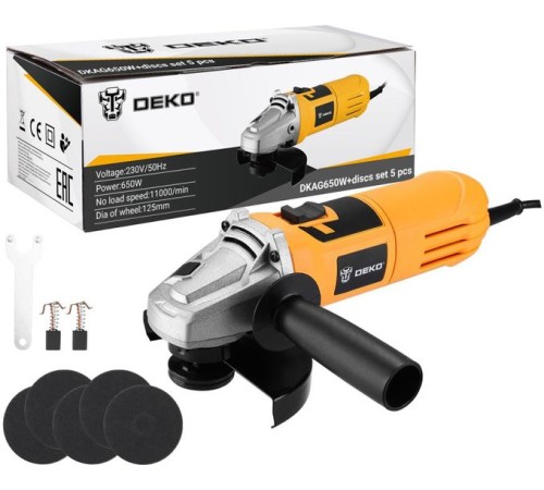 Угловая шлифмашина Deko DKAG650W SET