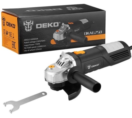 Угловая шлифмашина Deko DKAG750 (без кейса)