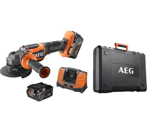 Угловая шлифмашина AEG Powertools BEWS 18-125BLPX2-502C 4935480858 (с 2-мя АКБ)