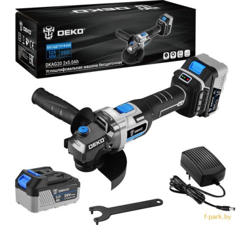 Угловая шлифмашина Deko DKAG20 063-4028 (с 2-мя АКБ)
