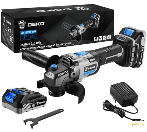 Угловая шлифмашина Deko DKAG20 Set (с 2-мя АКБ)