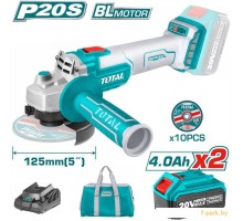 Угловая шлифмашина Total TAGLI2012582 (с 2-мя АКБ, сумка)