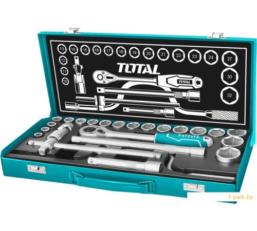 Набор трещотка с головками Total THT141253 (24 предмета)