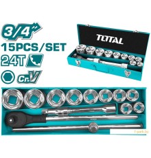 Набор трещотка с головками Total THT341151 (15 предметов)