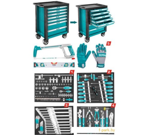 Универсальный набор инструментов Total THPTCS71621 (162 предмета)