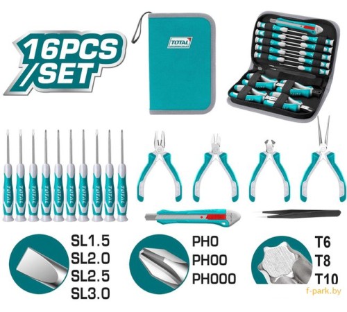 Набор отверток прецизионных Total TKTTSK0162 (16 предметов)