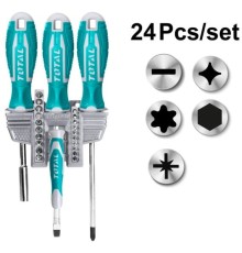 Набор отвертка с битами Total TACSD302462 (24 предмета)