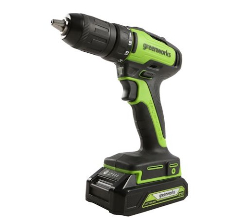 Дрель-шуруповерт Greenworks GD24DD35K2 3704007UA (с 1-м АКБ, кейс)