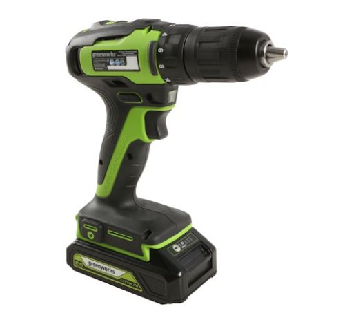 Дрель-шуруповерт Greenworks GD24DD35K2 3704007UA (с 1-м АКБ, кейс)