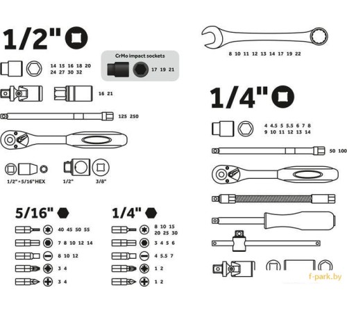 Универсальный набор инструментов PRO Startul PRO-082L (82 предмета)