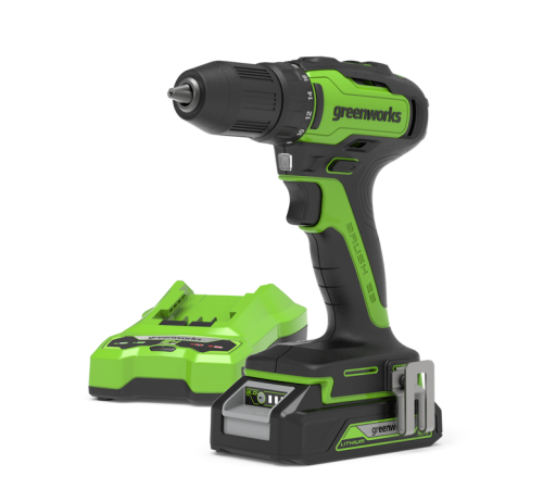 Дрель-шуруповерт Greenworks GD24DD35K2 3704007UA (с 1-м АКБ, кейс)