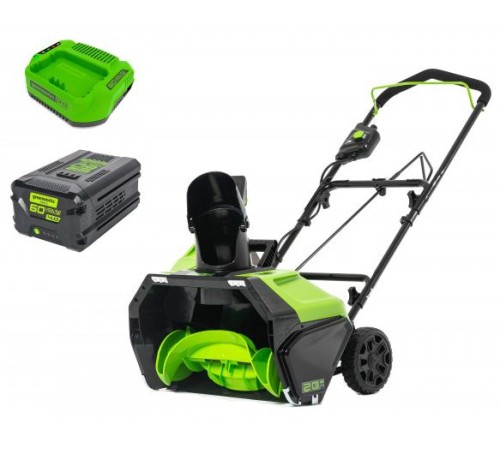 Снегоуборщик аккумуляторный Greenworks GD60PSTK4 (АКБ 4Ач и ЗУ)