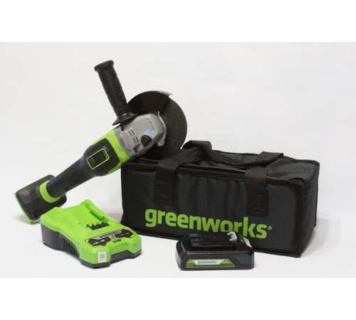 Угловая шлифмашина Greenworks GD24AGK4 3200207UB (с 1-м АКБ 4Ач)