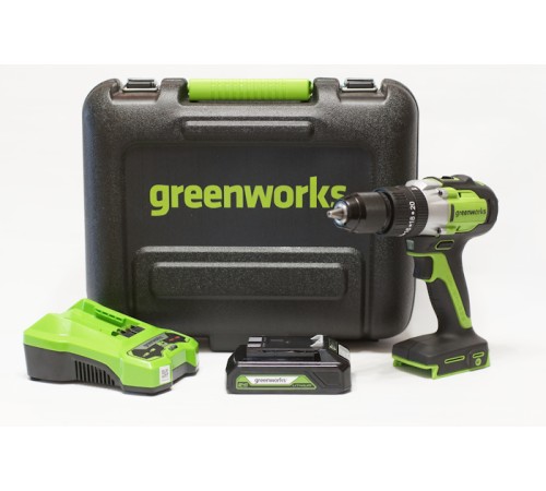 Ударная дрель-шуруповерт Greenworks GD24DD60K2 3704107UA (с 1-им АКБ)