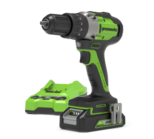 Ударная дрель-шуруповерт Greenworks GD24DD60K2 3704107UA (с 1-им АКБ)