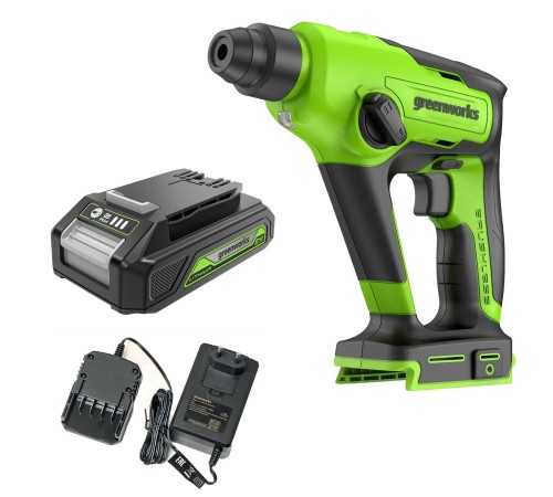 Перфоратор аккумуляторный Greenworks GD24SDS1K2 (1хАКБ 2Ач и ЗУ)