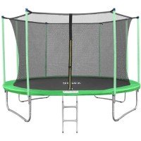 Батут Happy Jump 12ft-i PRO (374см) с внутренней сеткой и лестницей